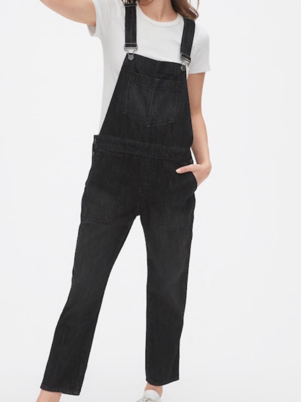 GAP Black Women's Denim Ankle Overalls | Size Medium